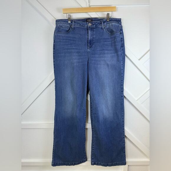 NYDJ Teresa Stretch Cotton Wide Leg Jeans in Sweetbay Wash Size 16 - Picture 2 of 12